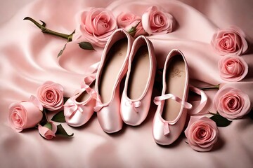 pink ballet shoes with pink ribbon