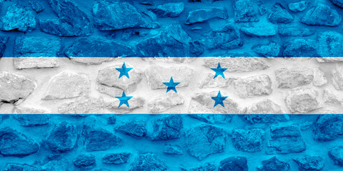 Flag of Republic of Honduras on a textured background. Concept collage.