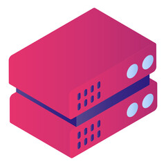 Managed service provider isometric Concept, Server Technical support Vector Color Icon Design, Cloud computing and Web hosting services Symbol, Enterprise Machine Services stock illustration