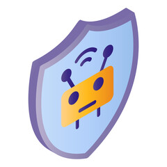 Automated Engaged Conversations Chat Bot isometric Concept, Artificial Intelligence Program Vector color Icon Design, Cloud computing and Internet hosting services Symbol, Virtual world Security Stock