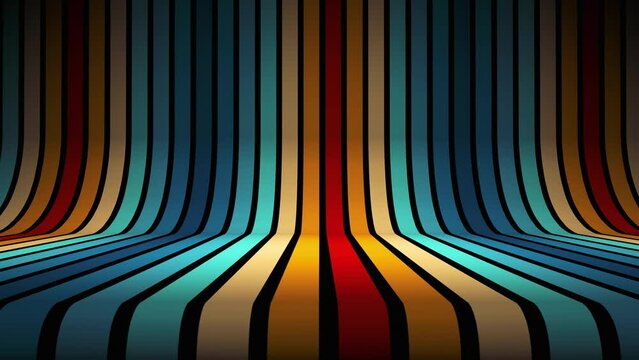 Vintage Striped Backgrounds, Loop Samples, Retro Colors from the 1970s 1980s, 70s, 80s, 90s. retro vintage 70s style stripes background footage lines. shapes moving design eighties seamless loop
