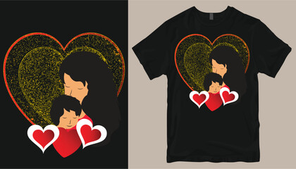 Mother's Day or Valentine's Day. Heart t-shirt design.