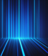 Futuristic background with lights. Technology Backdrop. Flyer, card design. Minimalist template. Blue banner for presentation or product. Futurism theme