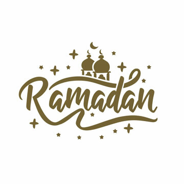 isolated typography of ramadan kareem with gold color
