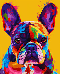 French Bulldog: A Vibrant Display of Abstract Expressionism
