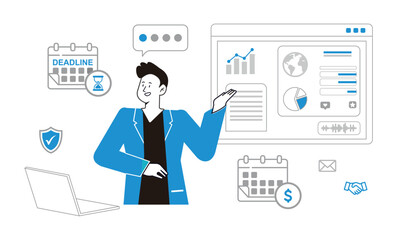 Business marketing strategy concept presentation illustration