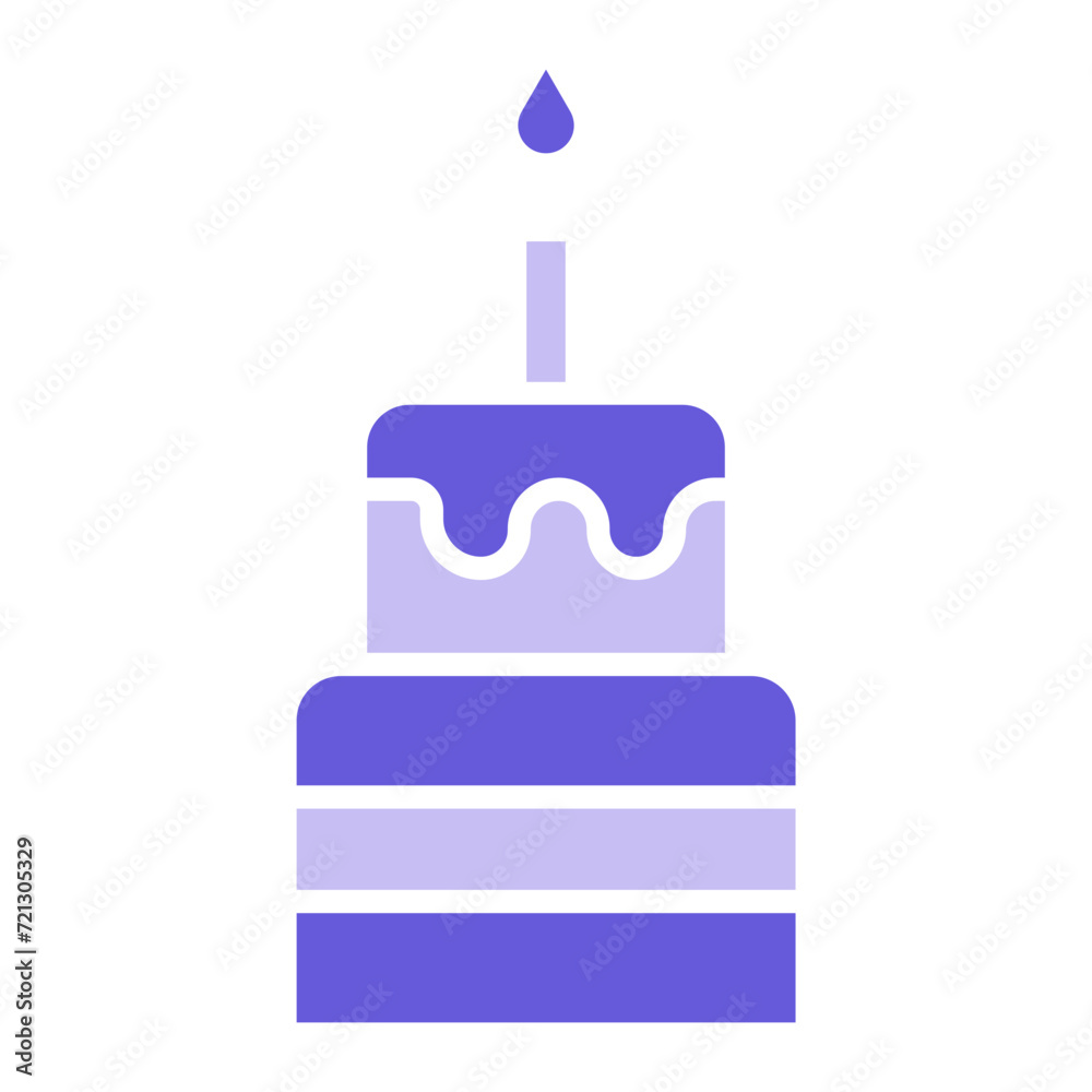 Sticker two layered cake icon of party and celebration iconset.