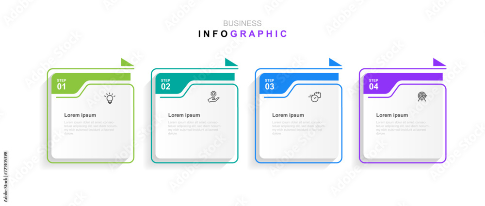 Poster Design template infographic vector element with 4 step process or option suitable for web presentation and business information
