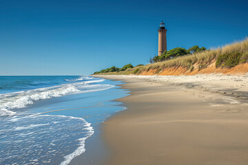 Fototapeta premium View of Lighthouse from the beach