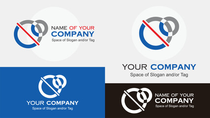 Company logo design in blue red grey Corporate logo branding vector