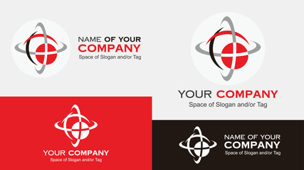 Company logo design in red grey black Corporate logo branding vector