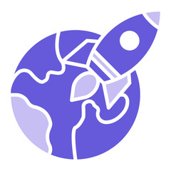 Rocket Earth Icon of Space Technology iconset.