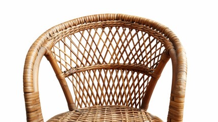 Weave chair handmade, product vintage style isolated on white background with clipping path - obrazy, fototapety, plakaty