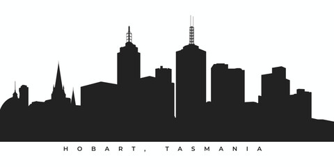 Tasmania city skyline silhouette