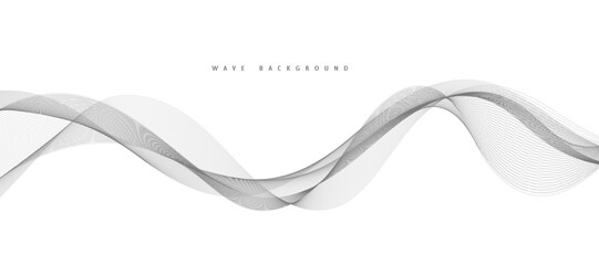 Lines for the background. Black stripes on a white background. Set of wavy lines. Multiple line waves. Creative line art. Grey waves with lines. Vector waves set. Curved wavy line, smooth stripe.