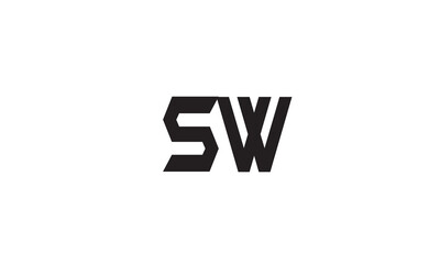 SW, WS, S, W Abstract Letters Logo Monogram