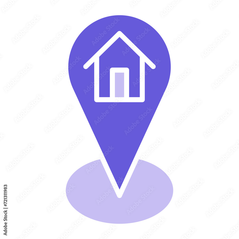 Sticker house location icon of real estate iconset.