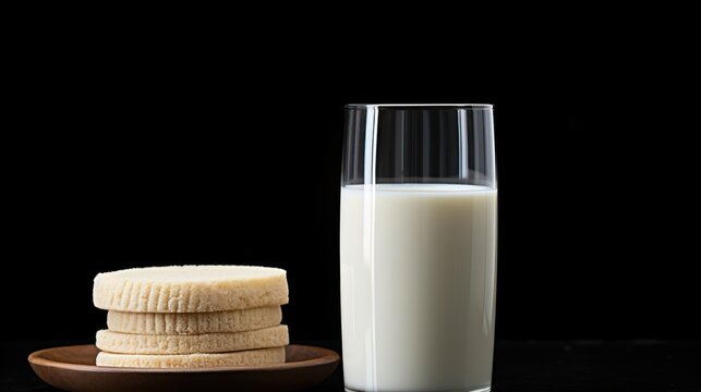 glass of milk on light blue background UHD Wallpaper