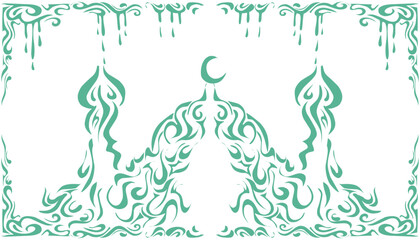 Green tribal background for Ramadan or Islamic holiday theme
