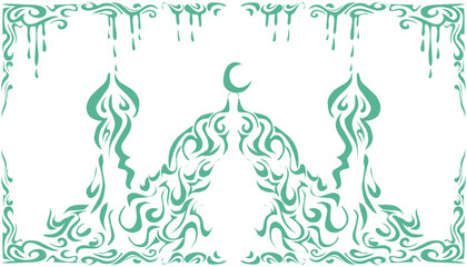 Green tribal background for Ramadan or Islamic holiday theme