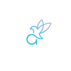 Combination of flying bird lines a letter for animal, brand, business, company, design, emblem, icon, identity, illustration, logo, vector, combination, bird, flying, line, letter, symbol, nature