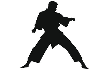Fototapeta na wymiar Martial arts,Collection of silhouettes of martial arts.