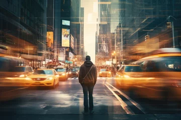Deurstickers Pedestrians cross the street in New York City, USA. © Kitta