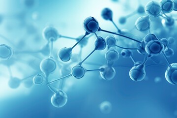Abstract molecules background. Realistic molecule or atom structure