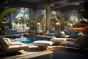 Fototapeta premium Lounge in a Luxury Resort for VIP Guests 