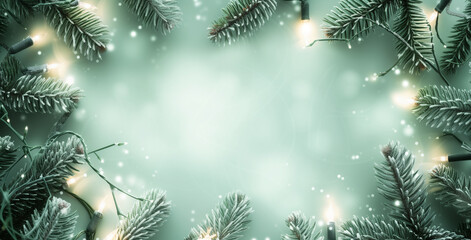 Festive Christmas tree light ambiance. Radiant holiday illumination. Background with copy space. creating a warm and joyous atmosphere for the holiday season.