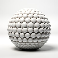 Golf ball in stack isolated on white 3D UHD Wallpaper