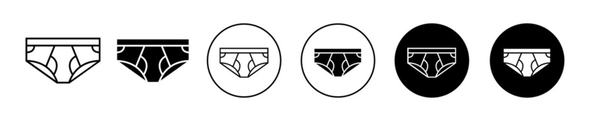 Mens Brief vector icon set collection. Mens Brief Outline flat Icon. - obrazy, fototapety, plakaty
