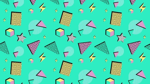 Memphis Background Retro Animated Background