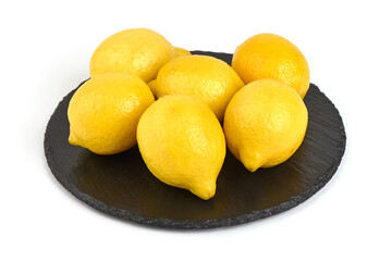 Fresh lemon fruits, isolated on white background.