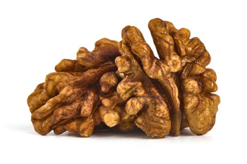 Walnut kernel, Nuts, isolated on white background.