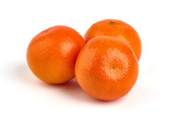Fresh tangerines, isolated on white background.