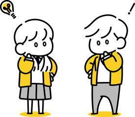 閃く高校生の男女