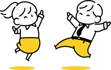 ジャンプするビジネスマン