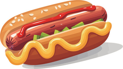 hot dog with ketchup - obrazy, fototapety, plakaty