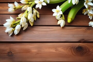 bouquet of tulips on wooden table
