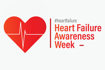 Heart failure awareness week banner. Observed in the second week of February.