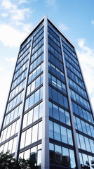 Fototapeta premium Modern office building. Architectural detail of modern building. Business background .