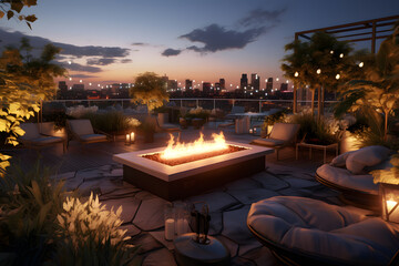 Fototapeta premium Luxury Condo Rooftop Gardens