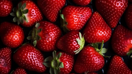 Fresh strawberry as background. Neural network AI generated art