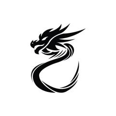 simple flat dragon illustration vector