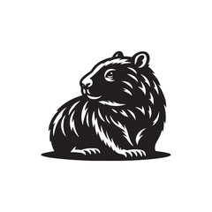 Playful Pouches: Wombat Silhouette Series Embodying the Playful Spirit of These Endearing Creatures - Wombat Illustration - Wombat Vector
