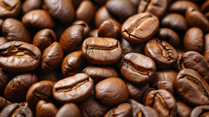 A close-up of coffee beans in a seamless arrangement, perfect for a cozy and caffeine-inspired background