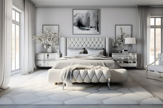 Master bedroom exuding Hollywood Glamour