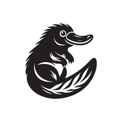 Platypus Grace: Silhouetted Expressions of the Graceful Movements and Postures of Platypuses - Platypus Silhouette - Platypus Illustration - Platypus Vector
