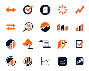 Business or finance icon set collection illustration